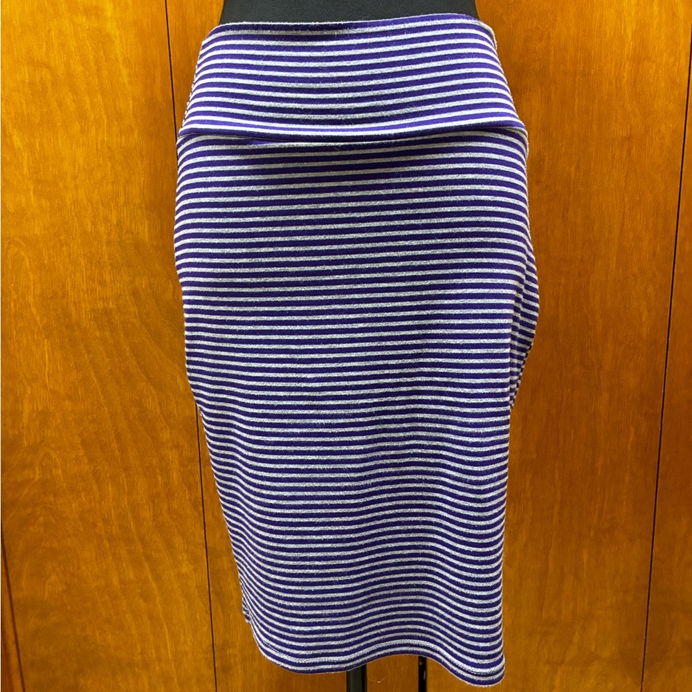 LuLaRoe Purple Striped Pencil Skirt